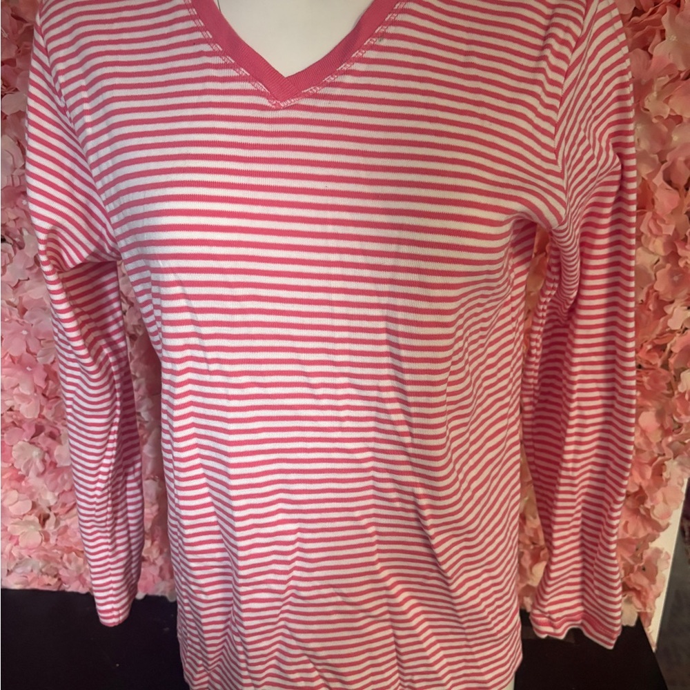 New York Laundry White And Pink Long Sleeve Shirt Size Medium